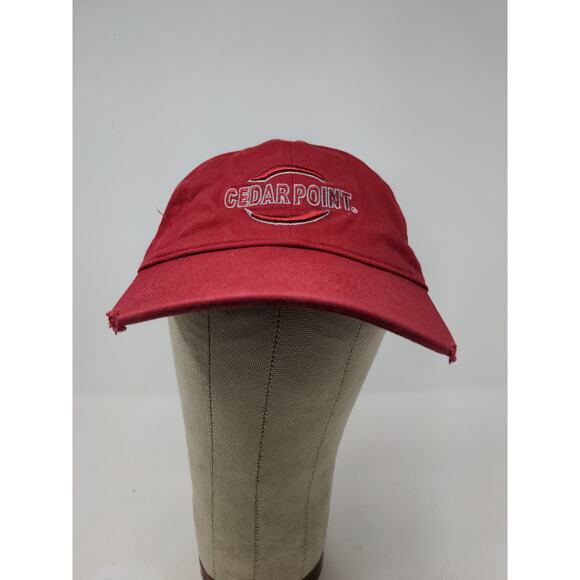 Cedar Point Slideback Hat Embroidered Logo Red Jacobson Cap Adjustable - Picture 2 of 9